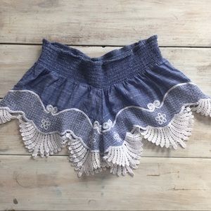 Rip Curl Blue and White Lace shorts
